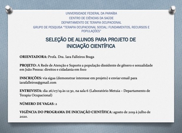 PIBIC Rede de atenção população LGBT (Iara)