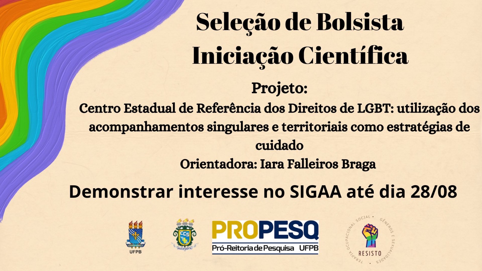 Seleção bolsista iniciação científica