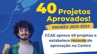 CCAE aprova 40 projetos de extensão submetidos ao Edital Probex 2023-2024 e estabelece recorde de aprovação no Centro