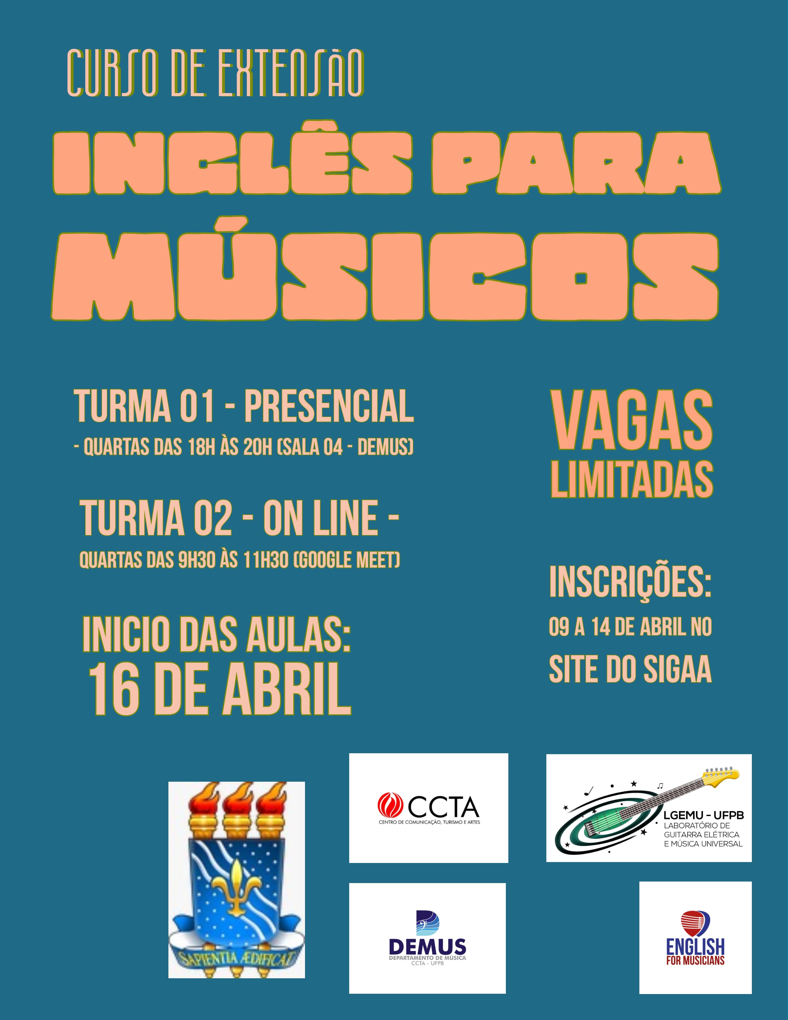 Flyer Inglês para músicos 2025.1 Flyer Inglês para músicos 2025.1