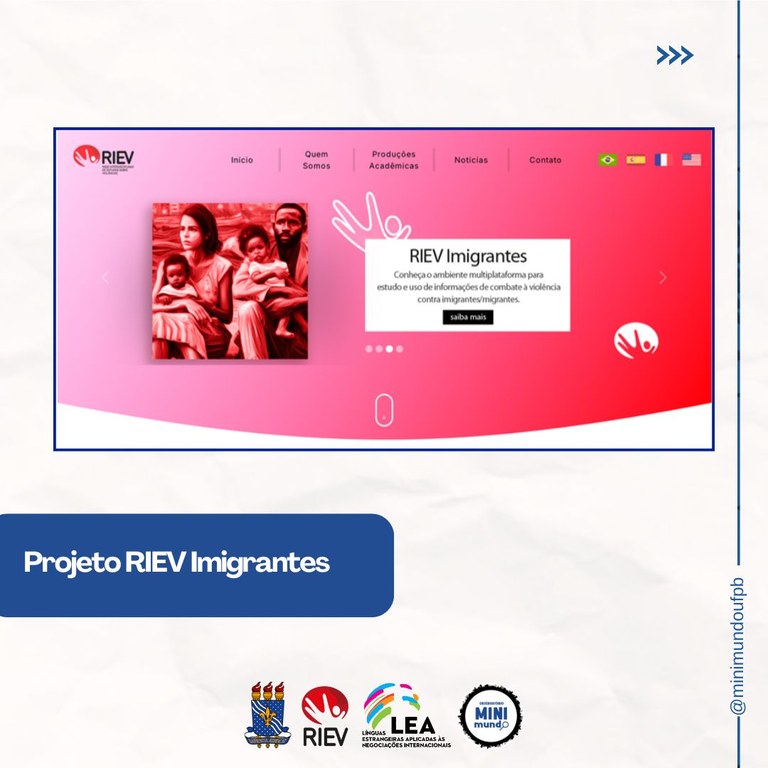 Interface do site da RIEV