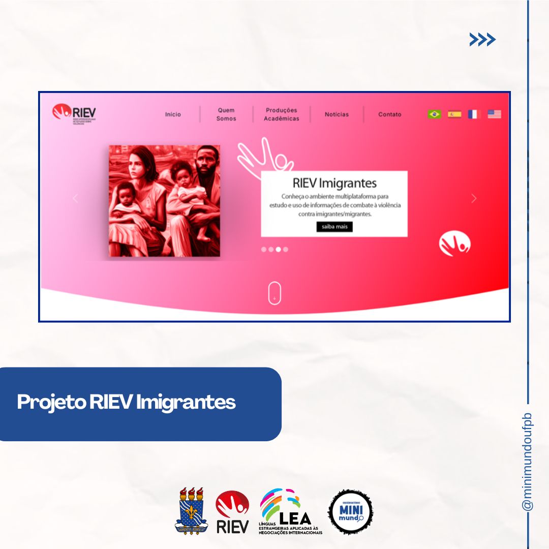 Interface do site da RIEV