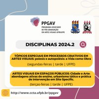 Informações de Matrículas e Oferta de disciplinas do PPGAV 2024.2 (UFPB e UFPE)