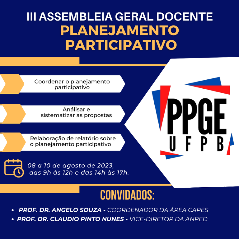 lll Assembleia docente de planejamento estratégico participativo 2023 - 2024