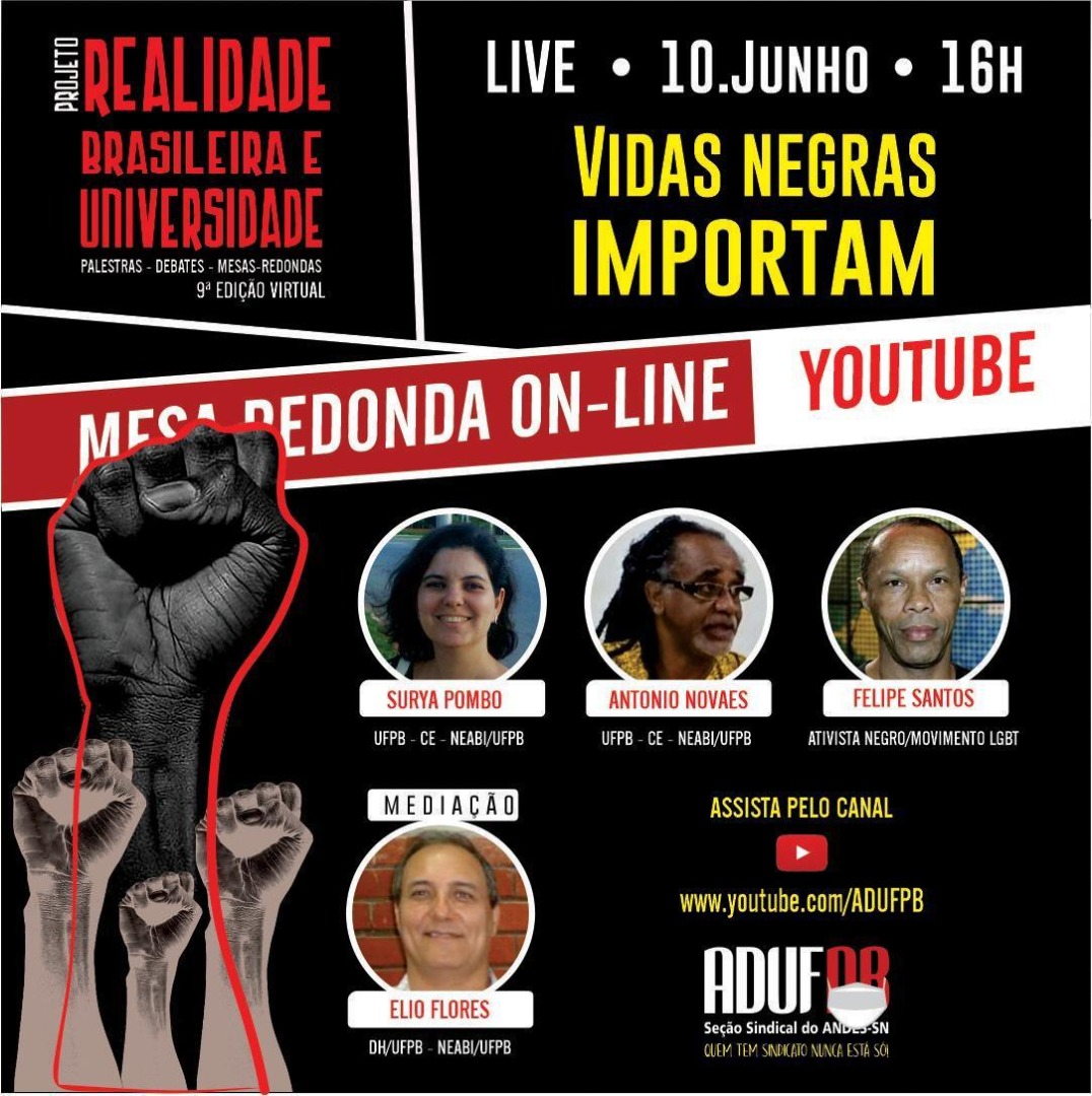 Cartaz da live Vidas negras Importam