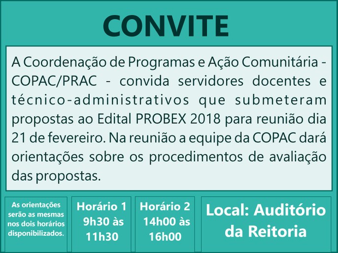 Reunião PROBEX 2018