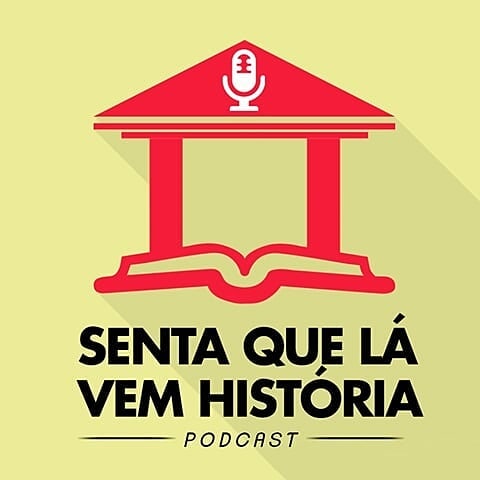 Logomarca do podcast Senta que lá vem história_Disponível no Instagram