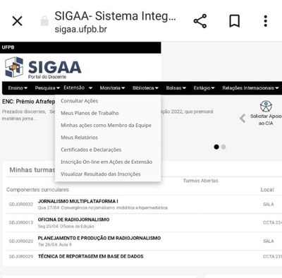 Extensão UFPB_Captura SIGAA