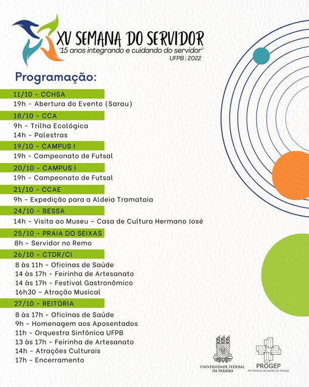 Programação - semana do servidor