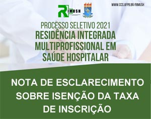 Nota de Esclarecimento referente a Isenção da Taxa de Inscrição