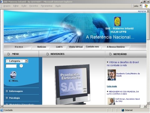 Fig. 22: Homepage do SAE Materno-Infantil