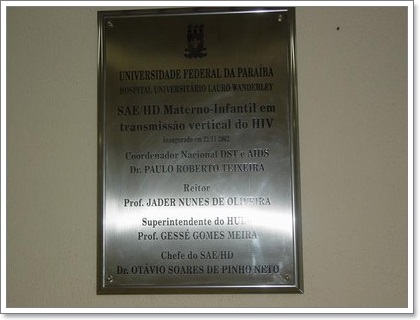 Fig. 6: Placa de inauguração do SAE Materno-Infantil