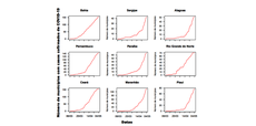 Gráfico mostra aumento do número de casos confirmados de Covid-19 por cidades de estados nordestinos. Fonte: https://covid19br.wcota.me/ (Licença Creative Commons CC BY-SA 4.0)