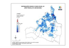 Primeiro mapa compara áreas com maior concentração de idosos (grupo de risco) e com mais casos confirmados. Arte: Divulgação