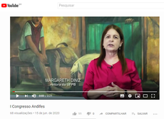 Em vídeo promocional, a reitora da UFPB, Margareth Diniz, convida a todos para o evento on-line que discutirá realidade e futuro das universidades federais. Crédito: Reprodução/Youtube/Andifes Ascom